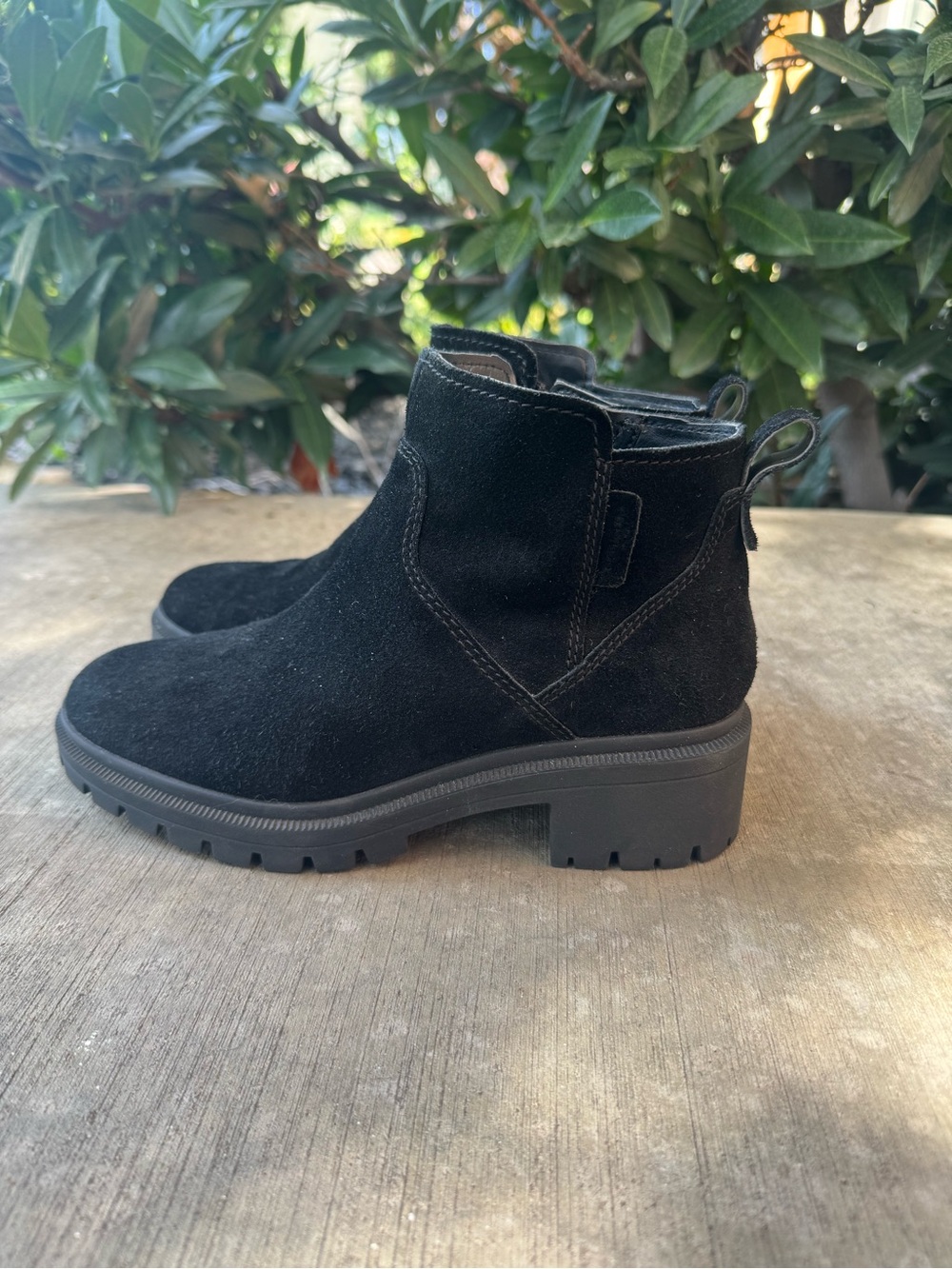 Koolaburra Black Suede Ankle Booties - Chunky Lug Sole